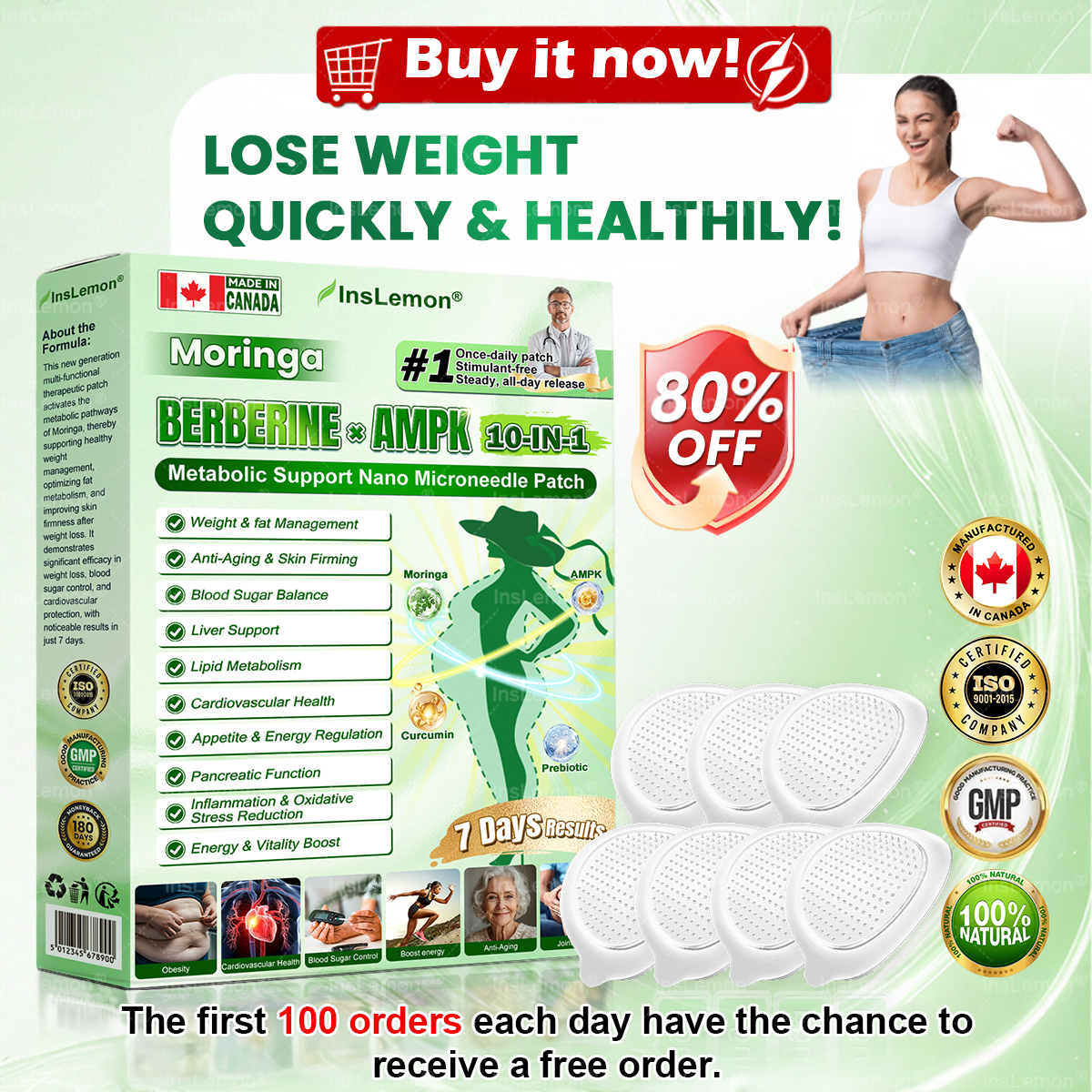 𝐈𝐧𝐬𝐋𝐞𝐦𝐨𝐧® 𝗠𝗼𝗿𝗶𝗻𝗴𝗮 × 𝗕𝗲𝗿𝗯𝗲𝗿𝗶𝗻𝗲 × 𝗔𝗠𝗣𝗞 𝟭𝟬-𝗶𝗻-𝟭 𝗠𝗲𝘁𝗮𝗯𝗼𝗹𝗶𝗰 𝗦𝘂𝗽𝗽𝗼𝗿𝘁 𝗡𝗮𝗻𝗼 𝗠𝗶𝗰𝗿𝗼𝗻𝗲𝗲𝗱𝗹𝗲 𝗣𝗮𝘁𝗰𝗵🇨🇦(𝐉𝐮𝐬𝐭 𝐨𝐧𝐜𝐞 𝐚 𝐝𝐚𝐲, 𝐯𝐢𝐬𝐢𝐛𝐥𝐞 𝐜𝐡𝐚𝐧𝐠𝐞𝐬 𝐢𝐧 𝟕 𝐝𝐚𝐲𝐬） ✅ 𝐅𝐨𝐫 𝐨𝐛𝐞𝐬𝐢𝐭𝐲, 🅛🅞🅞🅢🅔 🅢🅚🅘🅝,𝐝𝐢𝐚𝐛𝐞𝐭𝐞𝐬, 𝐬𝐥𝐞𝐞𝐩 𝐚𝐩𝐧𝐞𝐚, 𝐣𝐨𝐢𝐧𝐭 𝐢𝐬𝐬𝐮𝐞𝐬, 𝐚𝐧𝐝 𝐦𝐨𝐫𝐞